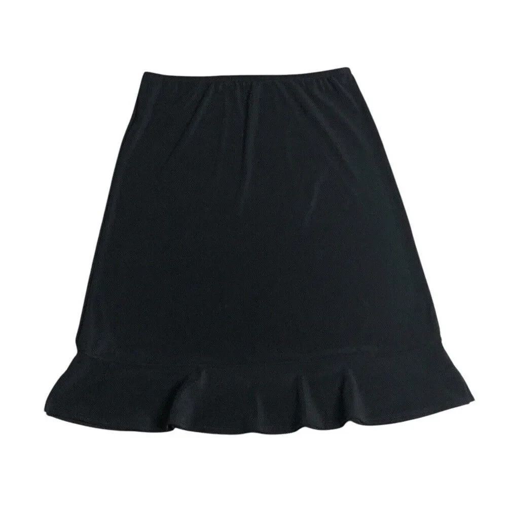 Vintage AGB Byer California Skirt Womens‎ M Black Stretch Ruffle Hem Gothic Y2K